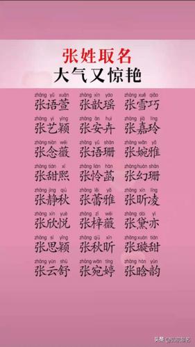 张姓氏取名单字