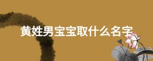 黄起名男孩名字
